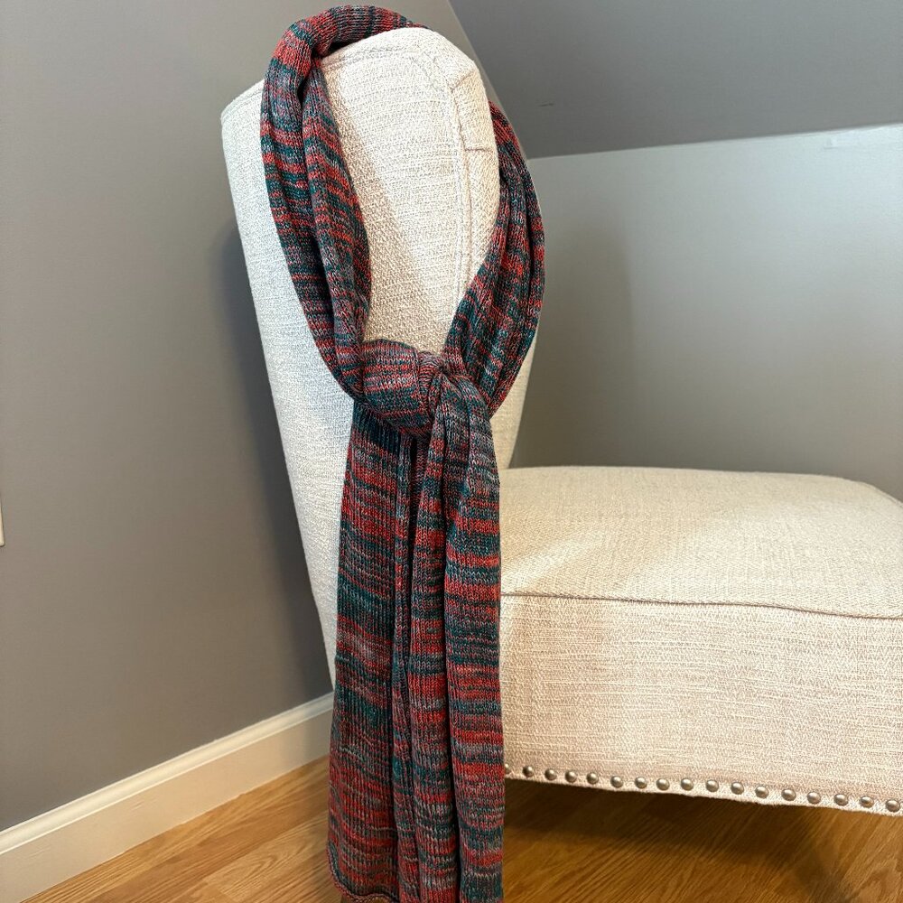 Green & Red Knit Scarf